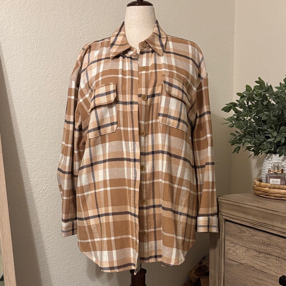 Lane Bryant Plaid Button-Up Shacket